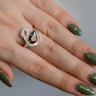 Срібна каблучка з золотими вставками