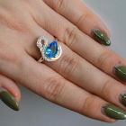 Срібна каблучка з золотими вставками