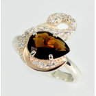 Срібна каблучка з золотими вставками