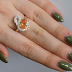 Срібна каблучка з золотими вставками