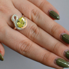 Срібна каблучка з золотими вставками