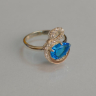 Срібна каблучка з золотими вставками