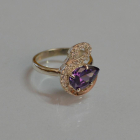 Срібна каблучка з золотими вставками