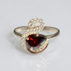 Срібна каблучка з золотими вставками