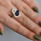 Срібна каблучка з золотими вставками