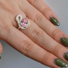 Срібна каблучка з золотими вставками