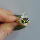 Срібна каблучка з золотими вставками