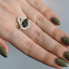 Срібна каблучка з золотими вставками