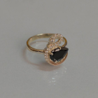 Срібна каблучка з золотими вставками