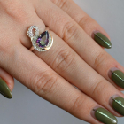 Срібна каблучка з золотими вставками