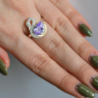 Срібна каблучка з золотими вставками