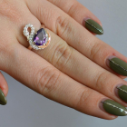 Срібна каблучка з золотими вставками