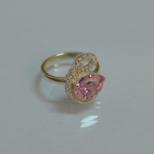 Срібна каблучка з золотими вставками