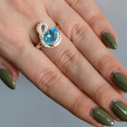 Срібна каблучка з золотими вставками