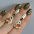 Серебряные серьги с золотыми вставками