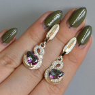 Серебряные серьги с золотыми вставками