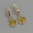 Серебряные серьги с золотыми вставками