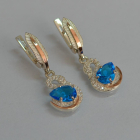 Серебряные серьги с золотыми вставками