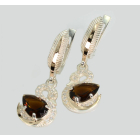 Серебряные серьги с золотыми вставками