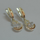 Серебряные серьги с золотыми вставками