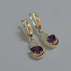 Серебряные серьги с золотыми вставками