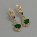 Серебряные серьги с золотыми вставками