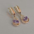 Серебряные серьги с золотыми вставками