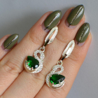 Серебряные серьги с золотыми вставками