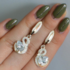 Серебряные серьги с золотыми вставками