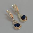 Серебряные серьги с золотыми вставками