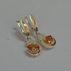 Серебряные серьги с золотыми вставками