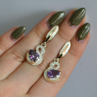 Серебряные серьги с золотыми вставками