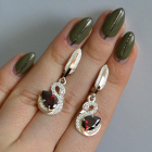 Серебряные серьги с золотыми вставками