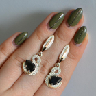 Серебряные серьги с золотыми вставками