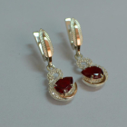 Серебряные серьги с золотыми вставками