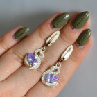 Серебряные серьги с золотыми вставками