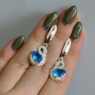 Серебряные серьги с золотыми вставками