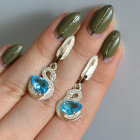 Серебряные серьги с золотыми вставками