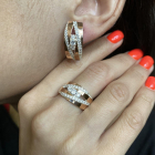 Срібний набір з золотими пластинами