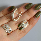 Срібний набір з золотими пластинами