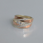 Срібна каблучка з золотими вставками