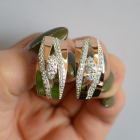 Срібні сережки з золотими вставками