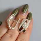 Срібні сережки з золотими вставками