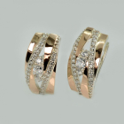 Срібні сережки з золотими вставками