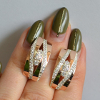 Срібні сережки з золотими вставками