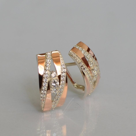 Срібні сережки з золотими вставками