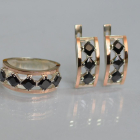 Срібний набір з золотими пластинами