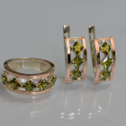 Срібний набір з золотими пластинами