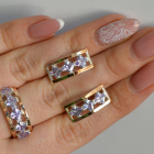 Срібний набір з золотими пластинами