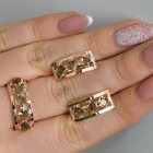 Срібний набір з золотими пластинами